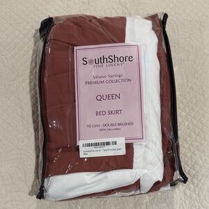 Queen bedskirt. Dark rose, excellent condition.